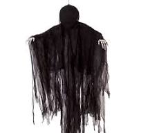 Photo 1 of JOYIN 63” Dark Hanging Grim Reaper, Faceless Ghost in Black Horror Robe for Best Halloween Hanging Decorations