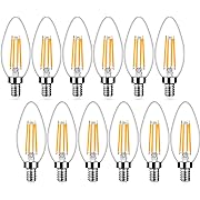 Photo 1 of 12-Pack Dimmable E12 LED Candelabra Bulbs 40Watt Equivalent, 2700K Warm White, 450Lumens, 4W B11 Vintage Chandelier Light Bulbs, LED Filament Clear 