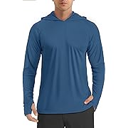 Photo 1 of Size XL--TACVASEN Running Shirts Men Long Sleeve Hoodie Breathable Fishing Shirts Hiking Swimming Shirt Sun Protection Performance T-Shirts Blue Grey