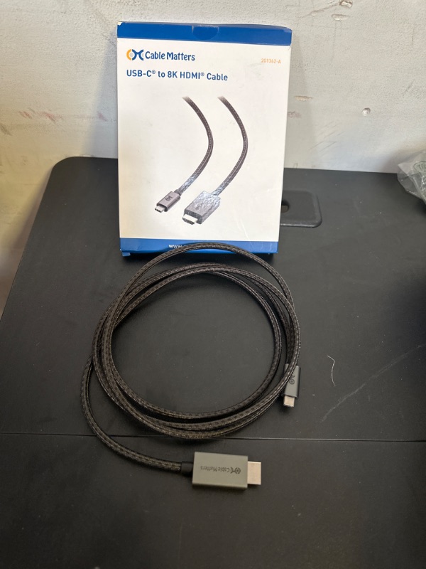 Photo 2 of Cable Matters 48Gbps 8K USB C to HDMI 2.1 Cable 6 ft, Support 4K 240Hz and 8K 60Hz HDR - Thunderbolt 3, Thunderbolt 4, USB4 Compatible with iPhone 15 - Max Resolution on Any MacBook is 4K 60Hz