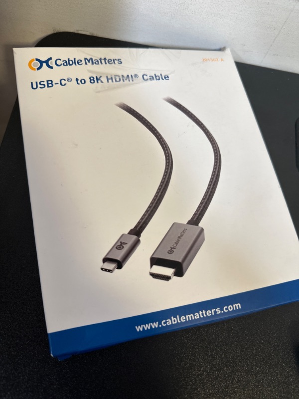 Photo 3 of Cable Matters 48Gbps 8K USB C to HDMI 2.1 Cable 6 ft, Support 4K 240Hz and 8K 60Hz HDR - Thunderbolt 3, Thunderbolt 4, USB4 Compatible with iPhone 15 - Max Resolution on Any MacBook is 4K 60Hz