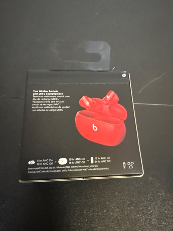 Photo 3 of Beats Studio Buds - True Wireless Noise Cancelling Earbuds - Compatible with Apple & Android, Built-in Microphone, IPX4 Rating, Sweat Resistant Earphones, Class 1 Bluetooth Headphones Red++++factory sealed