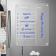 Photo 1 of PTSPDP Acrylic Magnetic Calendar for Fridge, Clear Acrylic Magnetic Fridge Calendar Dry Erase Board for Fridge & Wall (Day Planning)