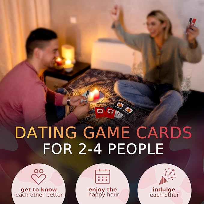 Photo 1 of 300 Fun Game Cards for Couples: Deep Gameplay from Talk to Challenges. Perfect Date Night and Valentine's Day Gift!Unique Date Night Creative Games