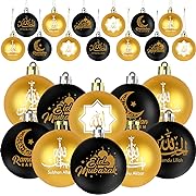 Photo 1 of 24 Pieces Ramadan Kareem Hanging Balls Ornament Eid Mubarak Balls Decorations Eid Mubarak Moon 