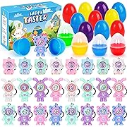 Photo 1 of Easter Eggs with Keychains - Easter Toys Set for Kids - Easter Basket Stuffer Gifts Ornaments Party Favors Classroom Exchange Gifts