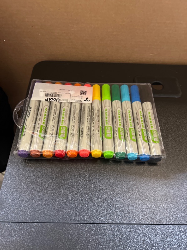 Photo 2 of EooUooIP Dry Erase Markers Bullet Tip, White Board Markers Dry Erase, 12 Assorted Colors Low Odor Whiteboard Markers, Colored Dry Erase Markers, School And Office Supplies