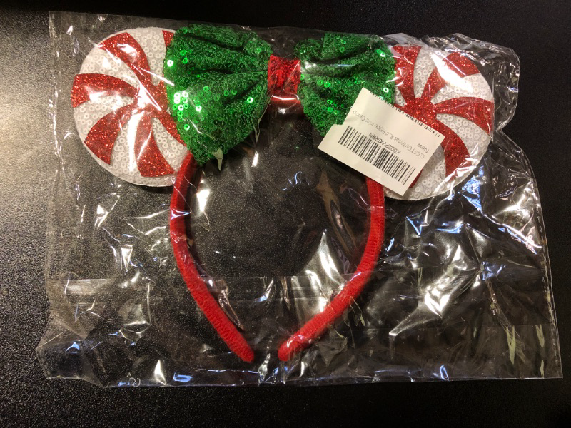 Photo 2 of CLGIFT Christmas Red Peppermint Candy Minnie Ears