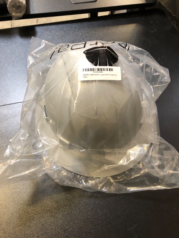 Photo 1 of Acerpal Full Brim Vented Carbon Fiber Design Matte Finish Construction OSHA Hard Hat with 6-Point Suspension Light Grey Carbon Fiber