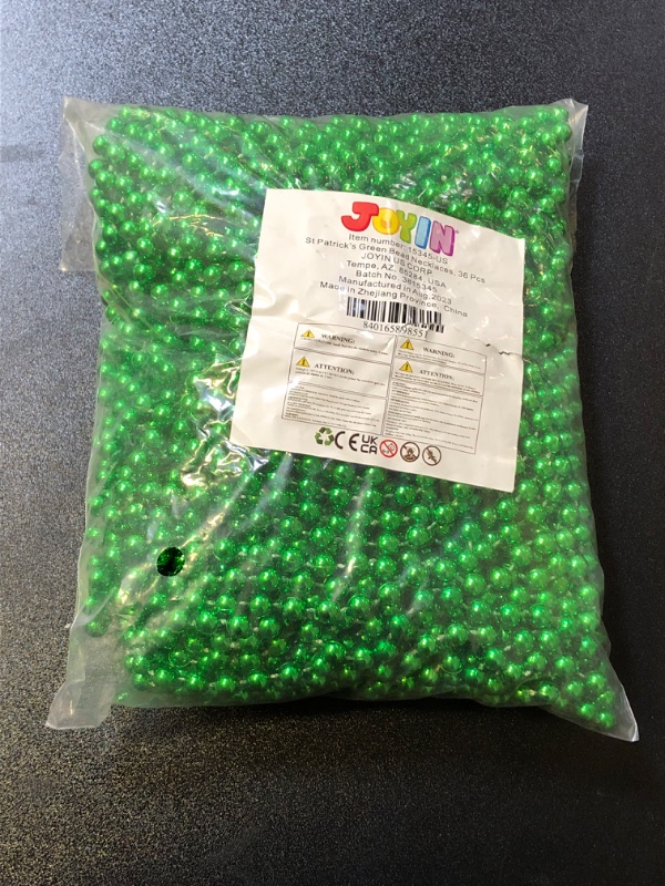 Photo 2 of JOYIN 36 PCS St Patrick Green Bead Necklaces, Lucky Green Beaded Necklaces Bulk for Saint Patrick's Day Accessories, Party Costume Dressing-up Accessories, St. Patrick's Day Party Favor Supplies