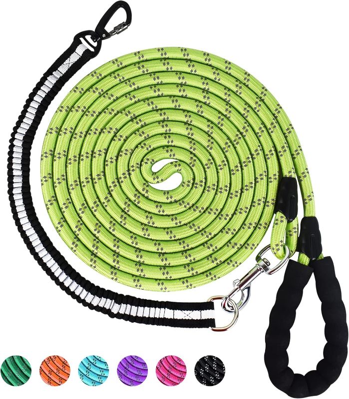 Photo 1 of 1/2 in Dog Leash 3FT 4FT 5FT 6FT 10FT 15FT 20FT 30FT Heavy Duty Dog Leash with Comfortable Padded Handle Dog Training for Outside Reflective Leash for Small Medium Large Dogs Up to 155LBS Cyan
