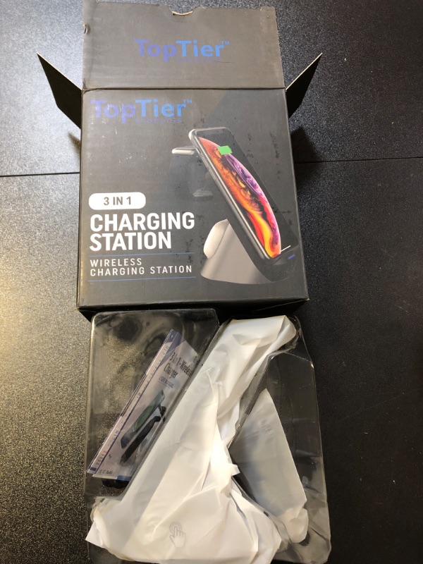 Photo 2 of Top Tier 3 in 1 Wireless Charging Station Apple & Samsung, iPhone Apple Watch Airpods Phone Charger and Qi Certified Devices