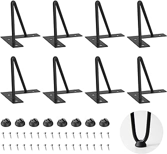 Photo 1 of 5 Inch Hairpin Table Legs, 8PCS Hairpin Furniture Legs Heavy Duty Metal Table Legs 2 Rods for Cabinet Legs, Sofa Legs, Coffee Table Legs, Desk Legs,Nightstand, Chairs, Black 