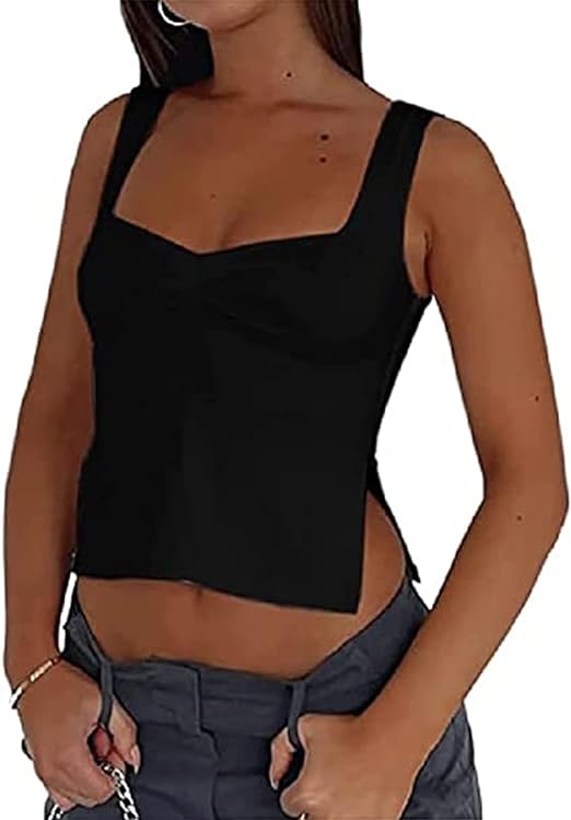 Photo 1 of WOMENS CROP TOP SIZE LARGE Women's Sexy Camisole Tank Top Sleeveless Spaghetti Strap Cami Crop Tops Y2K Summer Going Out Tops