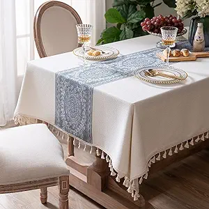 Photo 1 of 
Rectangle Table Cloth Linen Tablecloth Spillproof Wrinkle Free Kitchen Dinning Tabletop Decoration Table Cover Party Banquet 58''x86'' 6-8 Seats