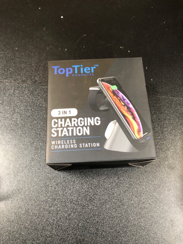 Photo 2 of Top Tier 3 in 1 Wireless Charging Station Apple & Samsung, iPhone Apple Watch Airpods Phone Charger and Qi Certified Devices