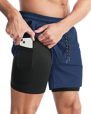 Photo 1 of Aolesy Men’s 2 in 1 Running Shorts, Workout Gym Athletic Shorts for Men Quick Dry Lightweight Training Shorts with Pockets SIZE XL
