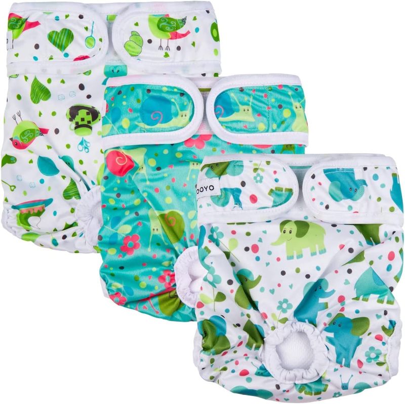 Photo 1 of MICOOYO Washable Female Dog Diapers - Reusable Female Doggy Diaper Panties for Girl Dogs in Heat Period 3Pack LARGE