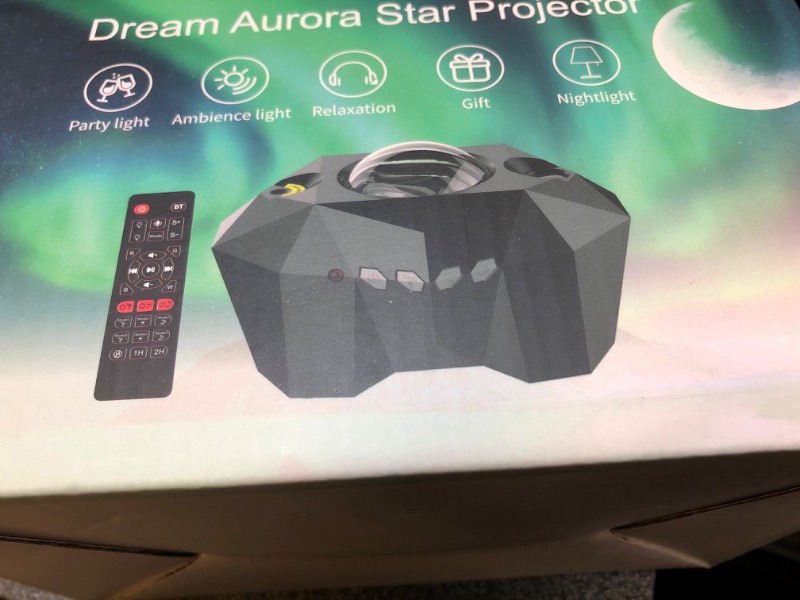 Photo 2 of Seianders Aurora Lights Star Projector, Galaxy Projector with Remote Control, Sky Night Light Projector for Kids Adults, Bluetooth Music Speaker, Room Decor for Bedroom/Ceiling/Party/Home (Black)