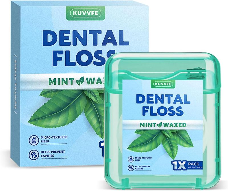 Photo 1 of Dental Floss, Mint Flavored Wide Clean Surface Smoothly, Protecting Teeth and Gums, 40M, 1Pack
