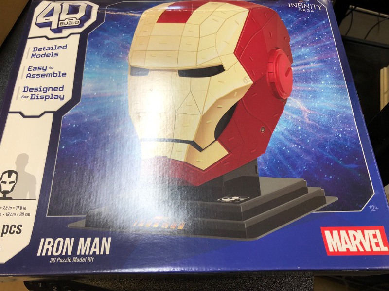 Photo 2 of 4D Build, Marvel Iron Man 3D Puzzle Model Kit with Stand 96 Pcs | Iron Man Helmet Desk Decor | Building Toys | 3D Puzzles for Adults & Teens 12+ Iron Man Helmet 3d Puzzl 96 Pcs