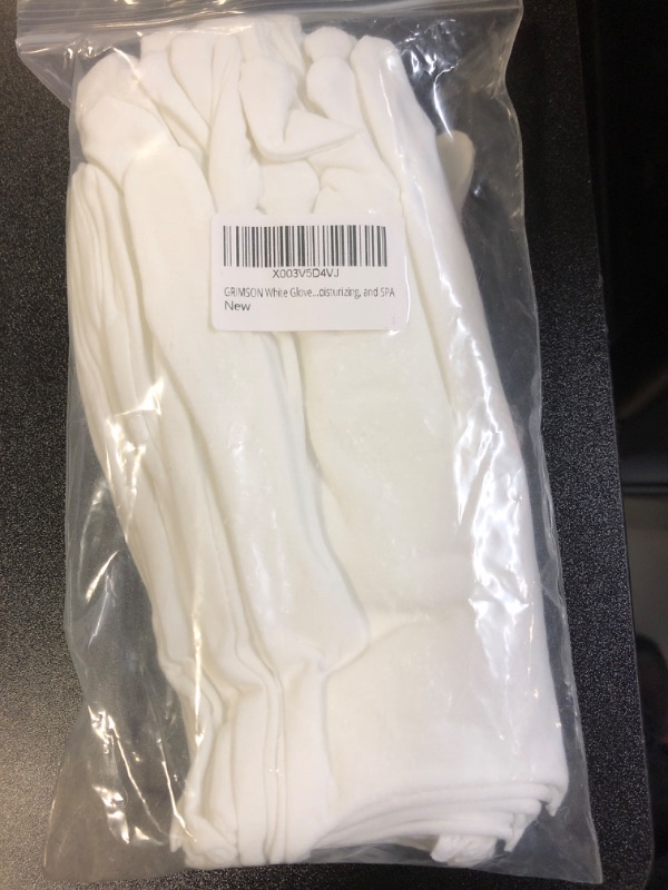 Photo 2 of GRIMSON White Gloves - 6 Pairs for Inspection, Photo, Jewelry, Silver Coin, Archive, Serving, Costume - Cotton Gloves for Women and Men, Perfect for Dry Hands, Eczema, Moisturizing, and SPA 6-pairs