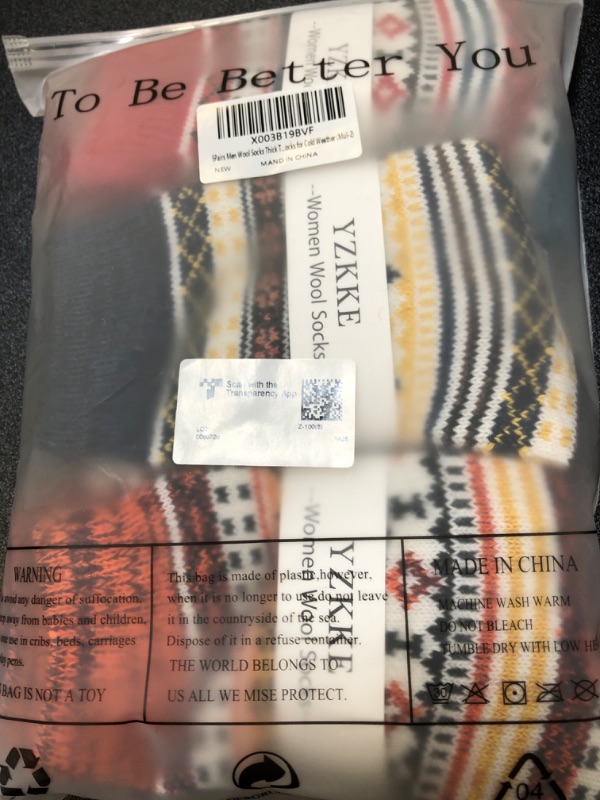 Photo 1 of YZKKE 5Pairs Men Wool Socks Thick Thermal Hiking Winter Warm Boot Heavy Soft Cozy Socks for Cold Weather One Size Mul-2