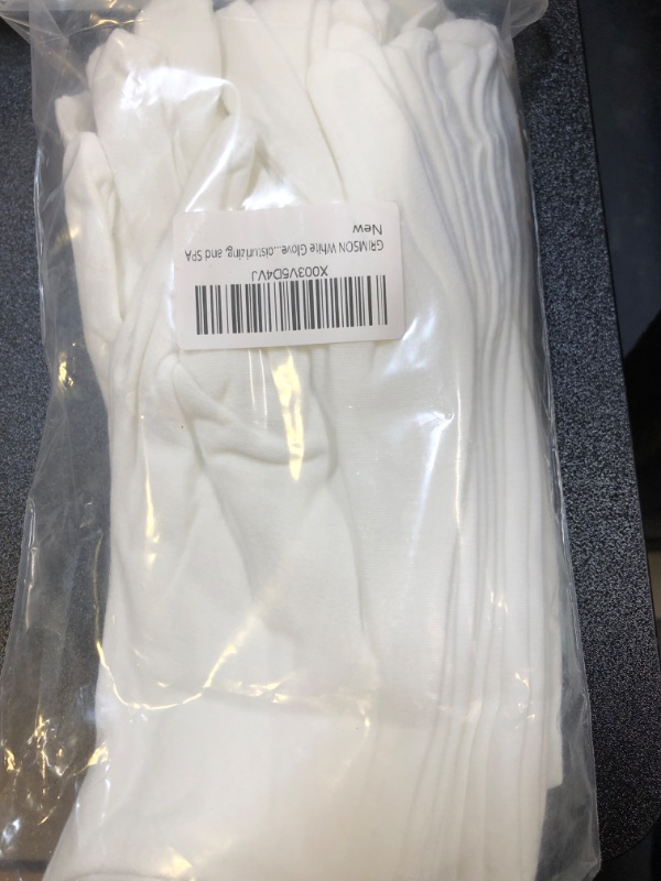 Photo 2 of GRIMSON White Gloves - 6 Pairs for Inspection, Photo, Jewelry, Silver Coin, Archive, Serving, Costume - Cotton Gloves for Women and Men, Perfect for Dry Hands, Eczema, Moisturizing, and SPA 6-pairs