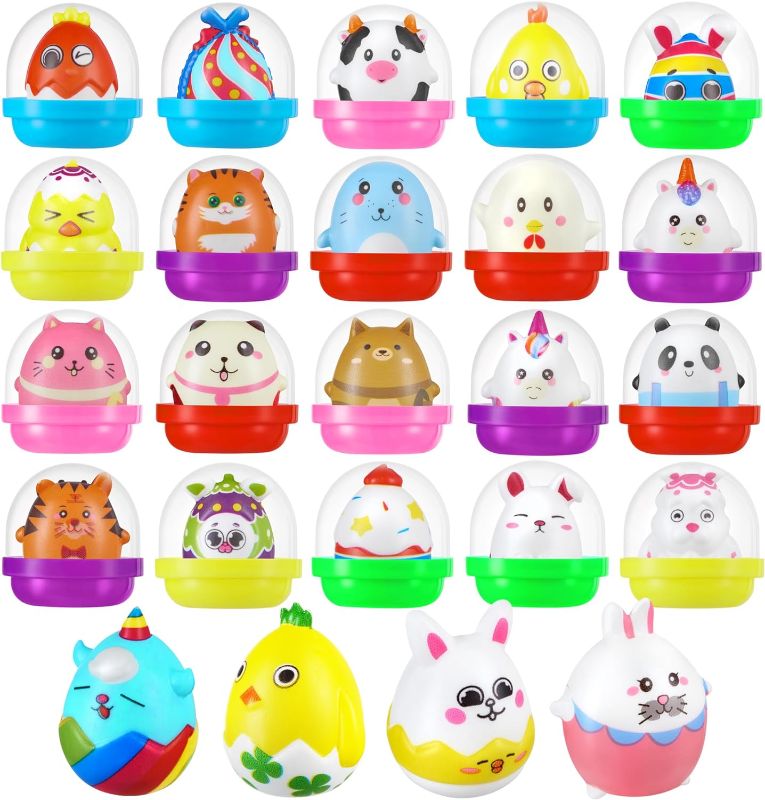 Photo 1 of 24 Party Favors Filled with Slow Rise Squishy Toys,Great for Surprise Egg Hunt Event, Easter Egg Party, Birthday Goodie Bag Stuffers,Kids Classroom Prizes, Carnival Prizes,Treasure Box Toys.
