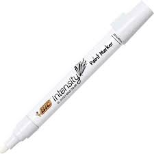 Photo 1 of BIC Intensity Paint Markers - Bullet Marker Point Style - White - 12 / Dozen
