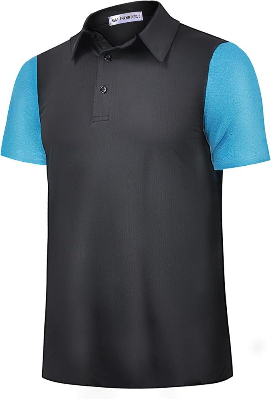 Photo 1 of M&F EVENMINE Mens Polo Shirt Quick Dry Performance Short Sleeve Shirts Golf Shirt for Men. Large
