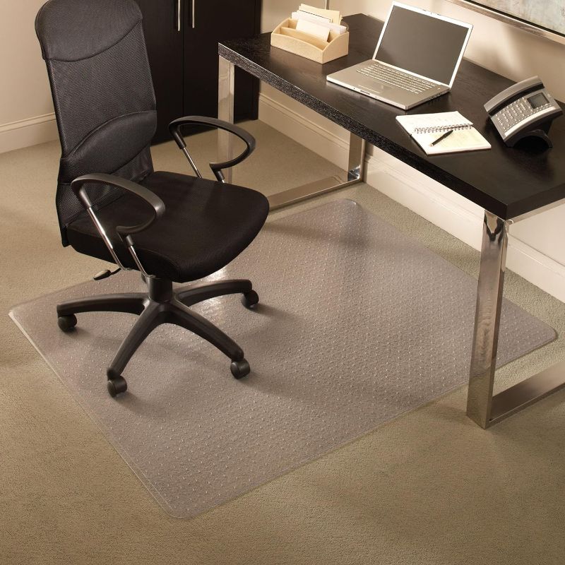 Photo 1 of Chair Mat for Medium Pile Carpet, 36"x 48" Rectangle, Clear Vinyl Crystal Edge
