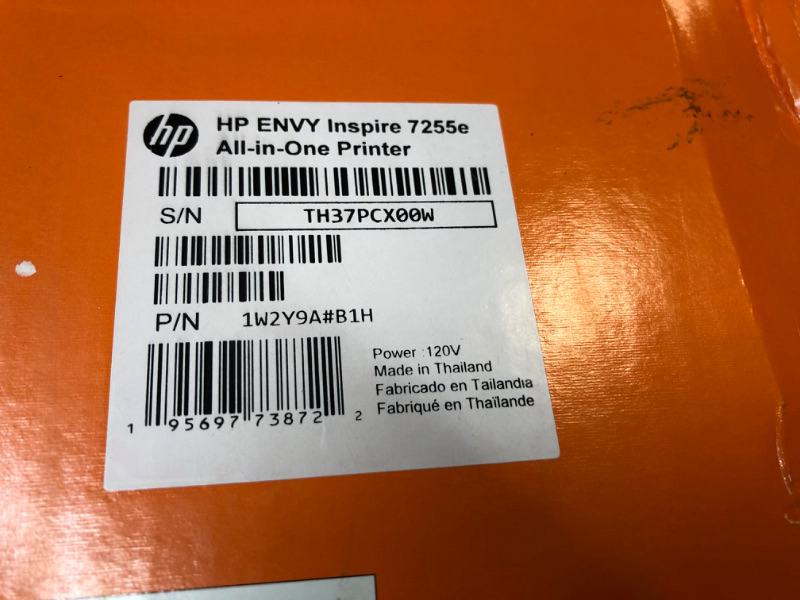 Photo 1 of HP ENVY Inspire 7255e Wireless Color Inkjet Printer, Print, scan, copy, Easy setup, Mobile printing, Best for home, Instant Ink with HP+, White New