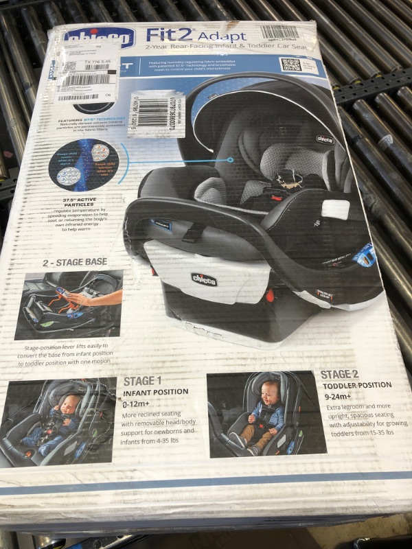 Photo 3 of Chicco Fit2® Adapt Infant and Toddler Car Seat and Base, Rear-Facing Seat for Infants and Toddlers 4-35 lbs., Includes Infant Head and Body Support, Compatible with Chicco Strollers | Ember/Black Ember Fit2 Adapt