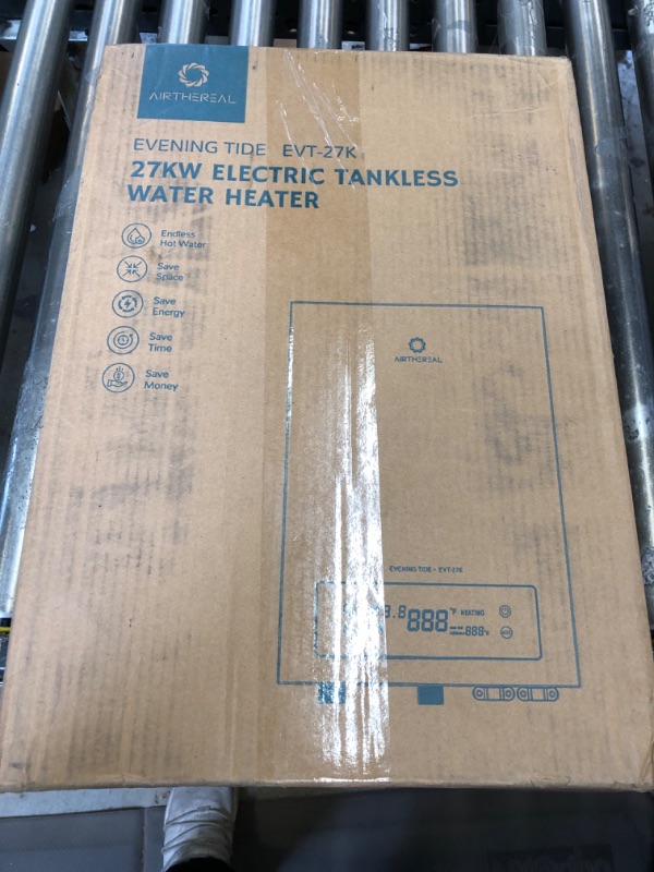 Photo 4 of Airthereal Electric Tankless Water Heater, 27kW, 240Volts - Endless On-Demand Hot Water - Self Modulates to Save Energy Use - Small Enough to Install Anywhere - for 3 Showers, Evening Tide series