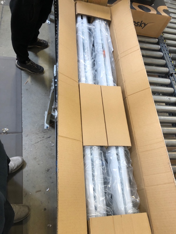 Photo 1 of FAITHSAIL 4FT LED Wraparound Light Fixture Ceiling Mount, Ultra Slim 50W LED Garage Light Flush Mount, 4000K Neutral White, 5500 Lumens Office Light, Fluorescent Fixtures Replacement, 4 Pack 4 FT-4 Pack