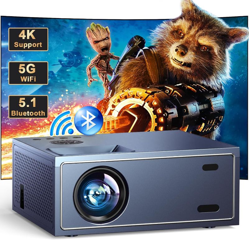 Photo 1 of 4K Support Projector with Wifi and Bluetooth, OWNKNEW Portable Mini Projectors for Outdoor Movies Use, Video Projector Compatible with TV Stick, Laptop, Smartphone, Xbox, PS5
