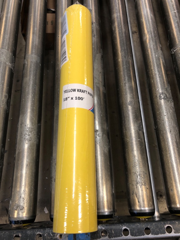 Photo 2 of 18" x 1200" (100 ft) Yellow Kraft Paper Roll, 45 lbs Thickness, Craft Paper for School, Art Colored Paper, Gift Wrapping, Packing Paper for Moving 1 Roll Yellow 18"W x 1200"L