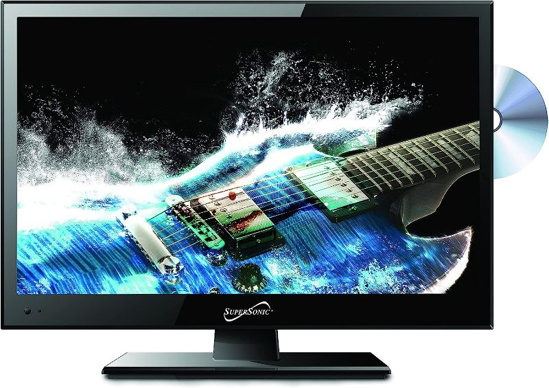 Photo 1 of Supersonic SC-1512 15.6-Inch LED Widescreen HDTV with Stunning Detail, Multimode Picture, Vibrant Colors, Built-in DVD Player, HDMI/USB, and AC/DC Compatibility - Perfect RV & Kitchen TV
