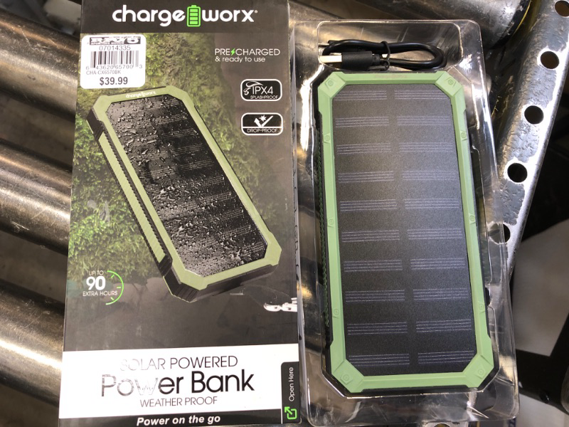 Photo 2 of 15,000mAh Solar Powered Waterproof Power Bank for USB Compatible Devices