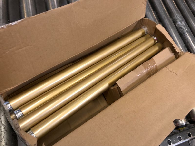 Photo 2 of HEI! DEAR Gold Curtain Rods 72 to 144 Inch(6-12FT),1 Inch Long Curtain Rod,Adjustable Heavy Duty Curtain Rods,Modern Decorative Drapery Rods,Telescoping Window Single Curtains Rods 36-150",Brass Gold 72-144"&1 pack Gold