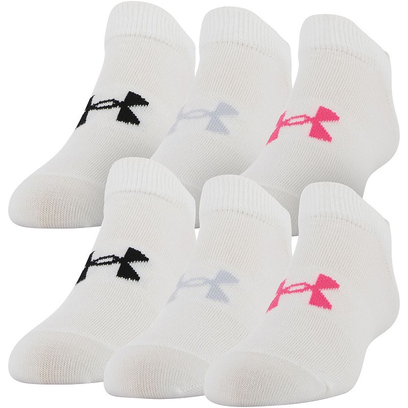 Photo 1 of Girls Under Armour 6-pack Essential 2.0 No-Show Socks, Girl's, Size: 9-11, Natural
