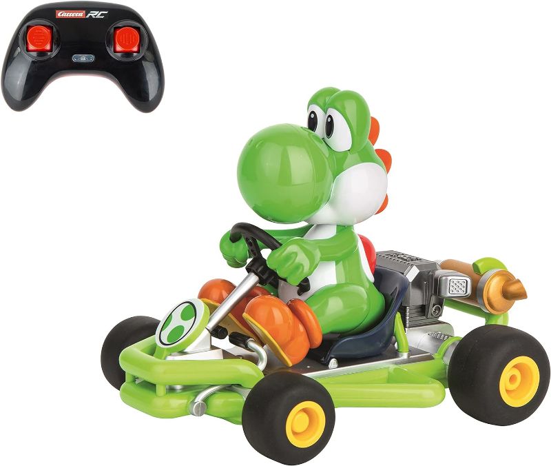 Photo 1 of Carrera 200988 RC Official Licensed Mario Kart Pipe Kart Yoshi 1:18 Scale 2.4 GHz Remote Radio Control Car with Rechargeable LiFePO4 Battery - Kids Toys Boys/Girls
