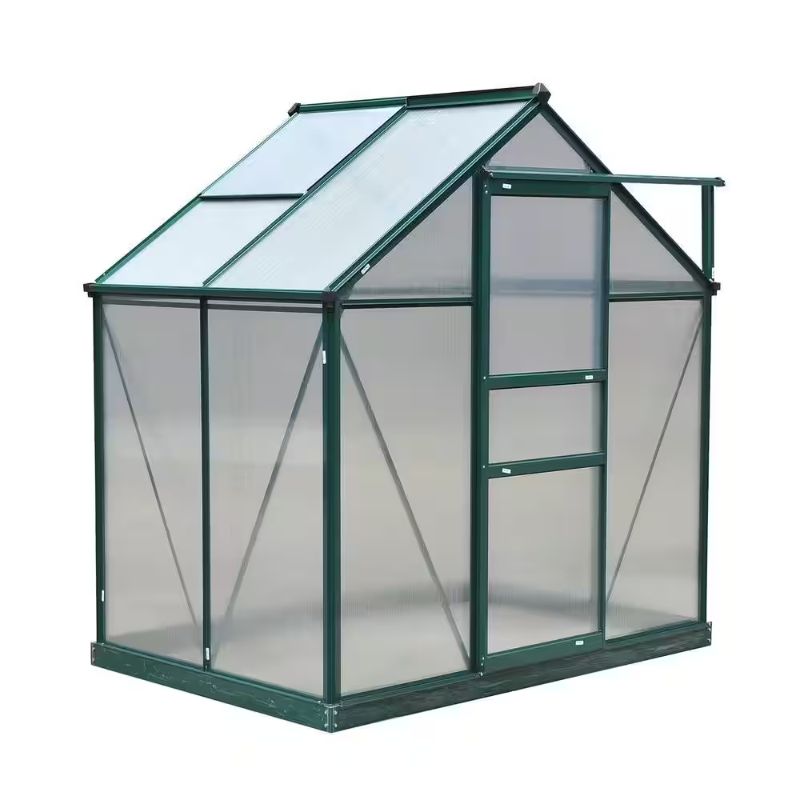 Photo 1 of - BOX NUMBER 2 OF 2, MISSING BOX NUMBER 1 OF 2- 4 ft. x 6 ft. x 7 ft. Aluminum Polycarbonate Portable Walk-In Garden Greenhouse with Rooftop Vent and UV-Resistant Walls
