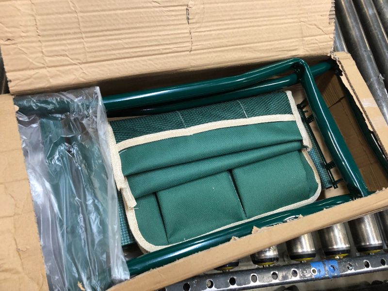 Photo 2 of 2-in-1 Garden Kneeler and Seat, Foldable and Portable Bench with EVA Foam Pad & 2 Large Tool Pouches, Perfect for Men Women Seniors