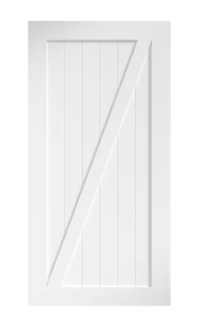 Photo 1 of 36 in. x 96 in. Z-Shape Solid Core White Primed Interior Barn Door Slab
