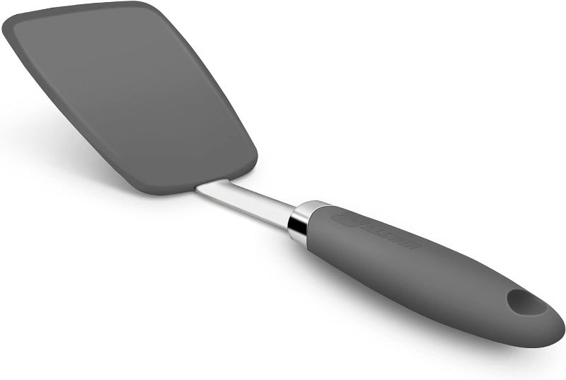 Photo 1 of ++2 PCS++ Hygienic Solid Heat-Resistant Flexible Silicone Spatula, Grey Non-stick Silicone Turner
