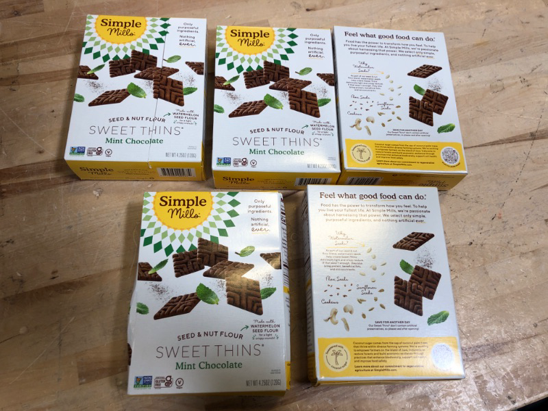 Photo 3 of ++PACK OF 5+++ Simple Mills - Sweet Thins Chocolate Mint - Case of 6-4.25 OZ
