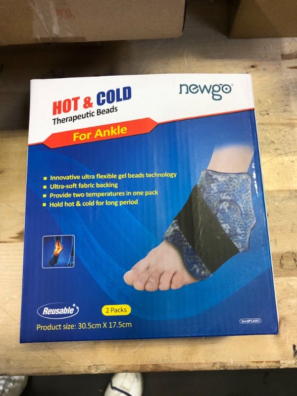 Photo 2 of NEWGO Ankle Ice Pack for Injuries Reusable, 2 Pack Ankle Cold Pack Flexible Ice Pack for Ankle Surgery Recovery, Ankle Swelling, Foot Injuries, Plantar Fasciitis, Achilles Tendonitis (Blue) Blue-2pack