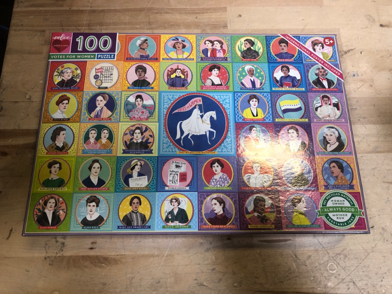 Photo 2 of eeBoo: Votes for Women 100 Piece Puzzle, Perfect Project for Little Hands, Aids in Development of Pattern, Shape, and Color Recognition, Offers Children a Challenge, Perfect for Ages 5 and up